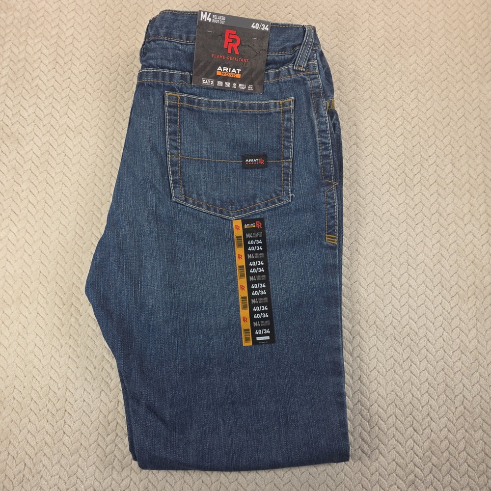 Ariat Work M4 FR Jeans Mens 40x34 Relaxed Boot Cut Flame Resistant Denim CAT 2